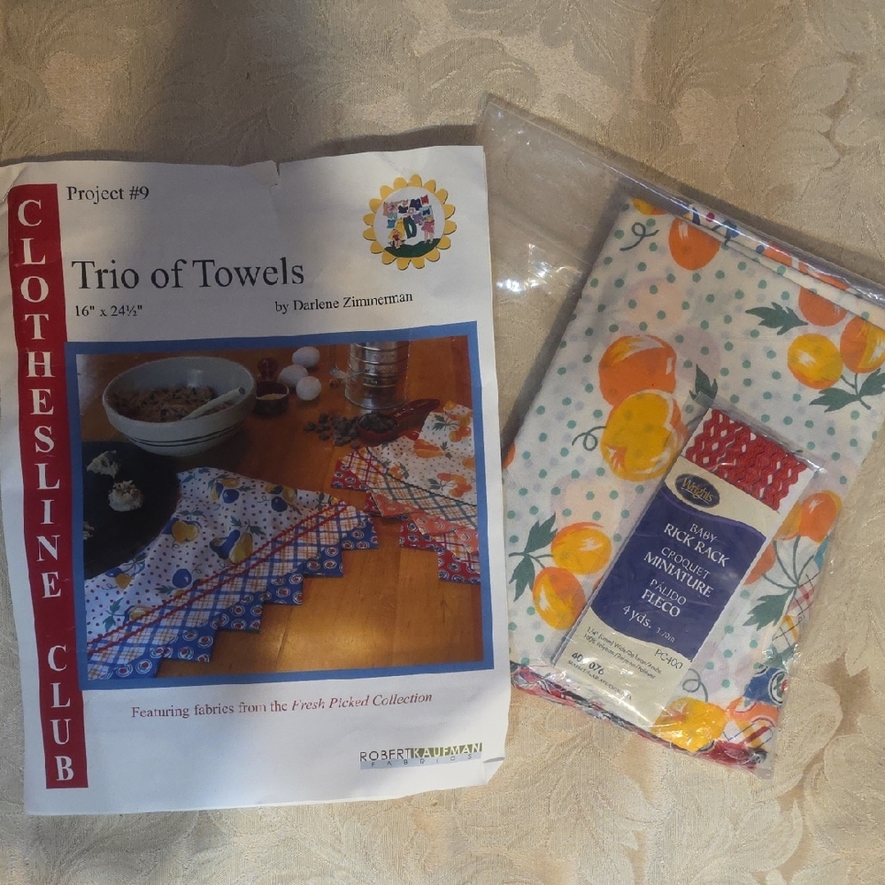 Trio of Towels Pattern With the Fabric